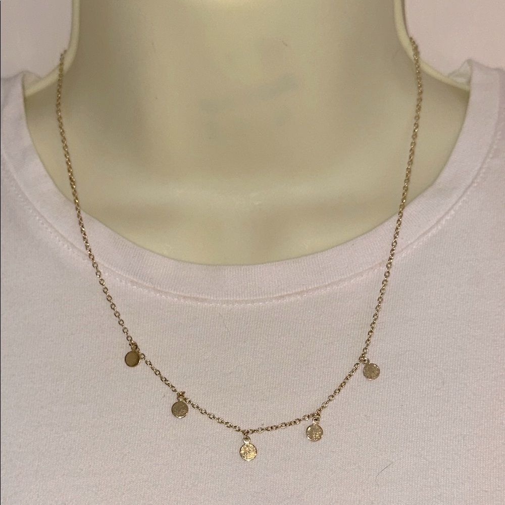Gold Tone Disc 18” Necklace‎